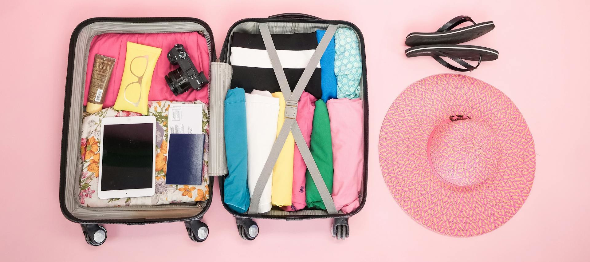 Eingepackter Rollkoffer ohne Vakuumsystem oder Vakuumbeutel